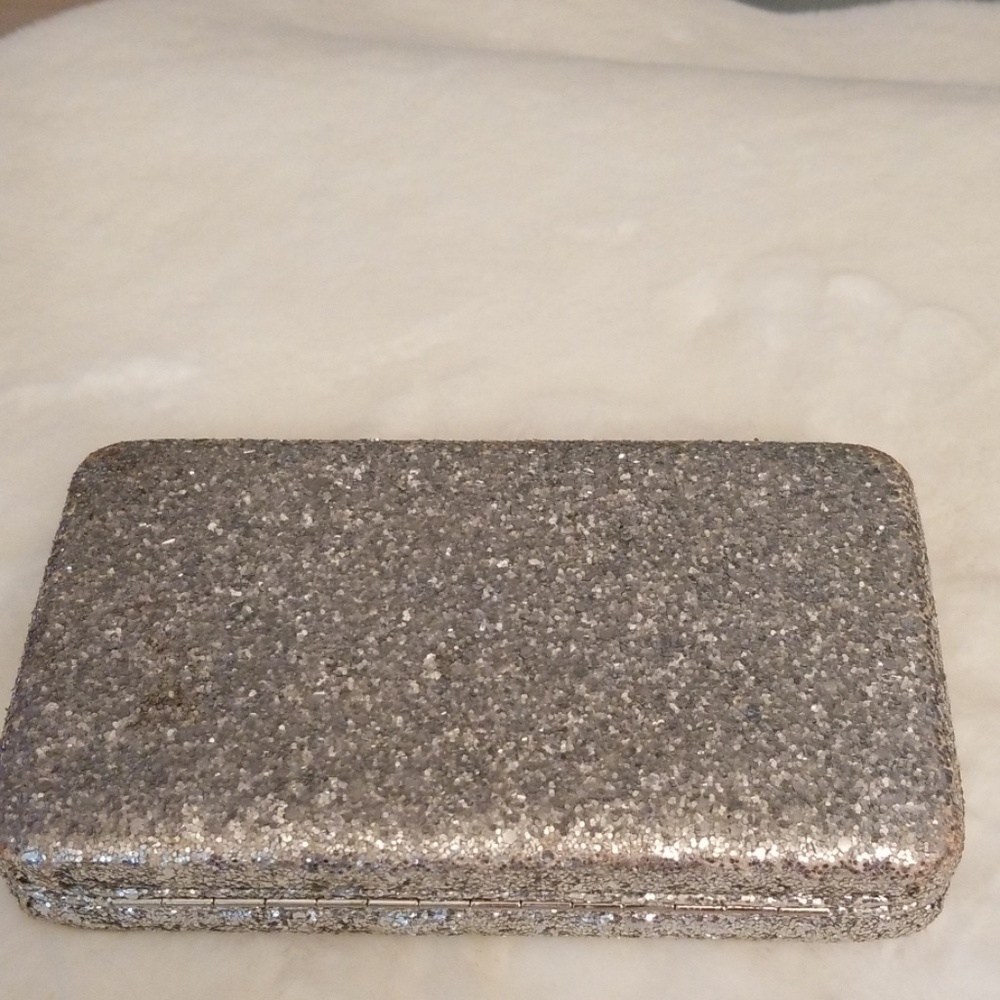 Silver hard case wallet/clutch